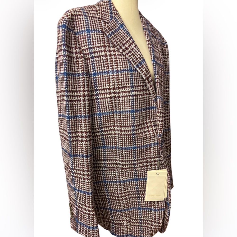 Suitsupply Brown and Blue Checkered Blazer - Picture 4 of 17